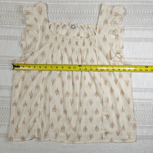 Madewell Cream Ruffle Sleeve Boho Tank Top XL NEW - Picture 3 of 6